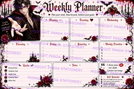 Vampire-Inspired Weekly Planner
