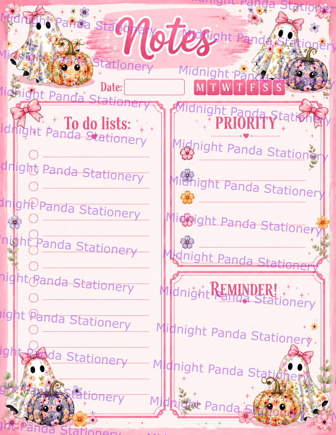 Floral Ghost Notes Notepad