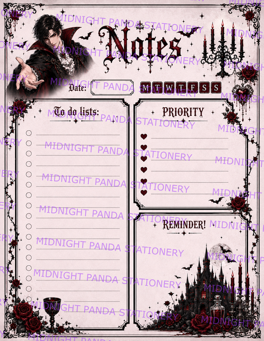 Vampire Notes Notepad
