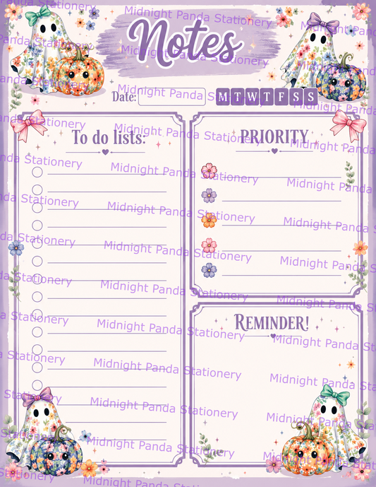 Floral Ghost Notes Notepad