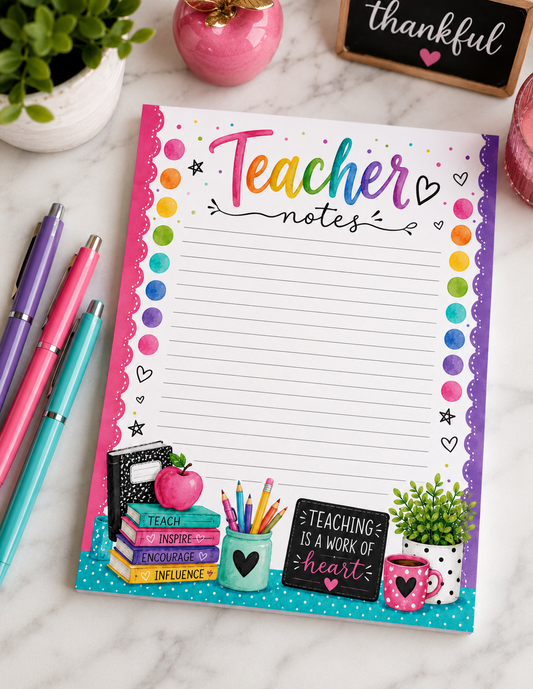 Colorful Teacher Notes Notepad