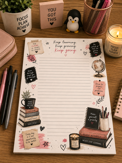 Keep Going – Inspirational Student Notes Notepad