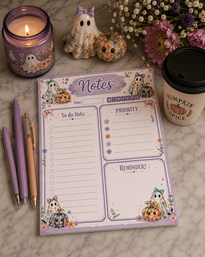Floral Ghost Notes Notepad