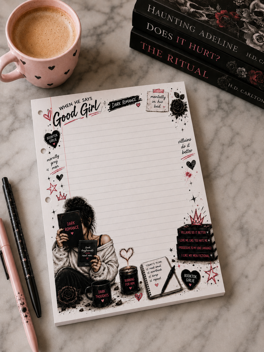 Dark Romance Book Lover Notepad