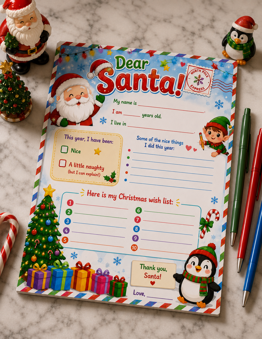 Dear Santa Letter Notepad