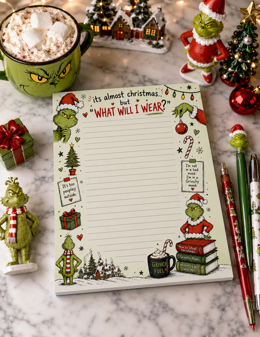 Grinchy Holiday Notes Notepad