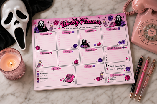 Pink Ghostface Weekly Planner