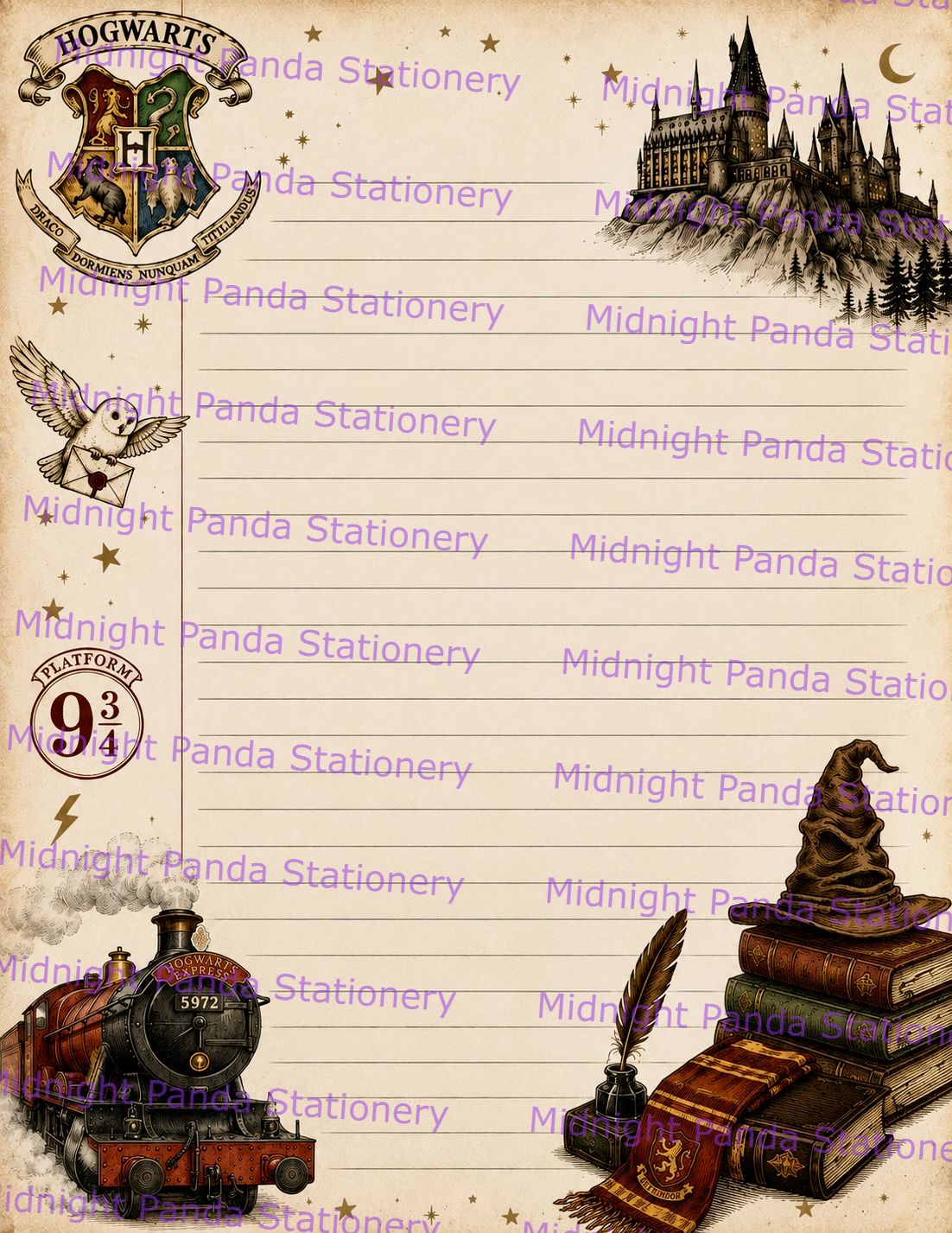 Magical Hogwarts-Inspired Notepad