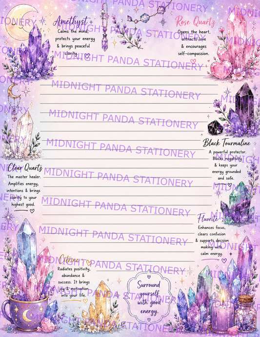 Inspirational Crystal-Themed Notepad