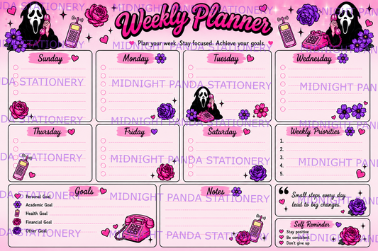 Pink Ghostface Weekly Planner