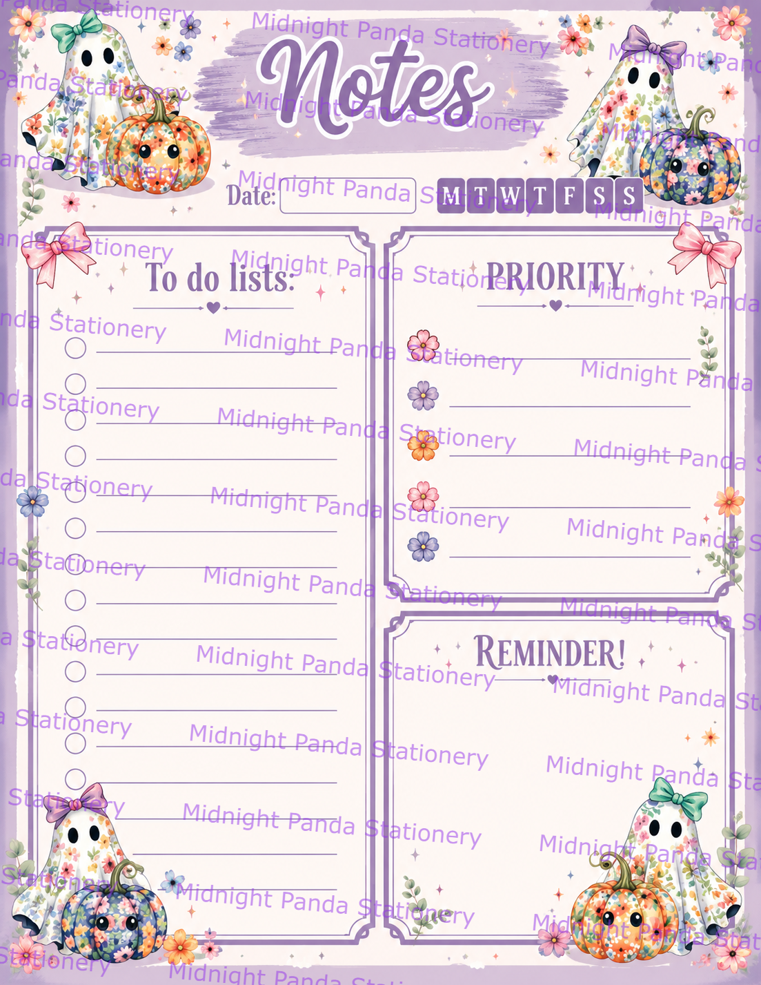 Floral Ghost Notes Notepad