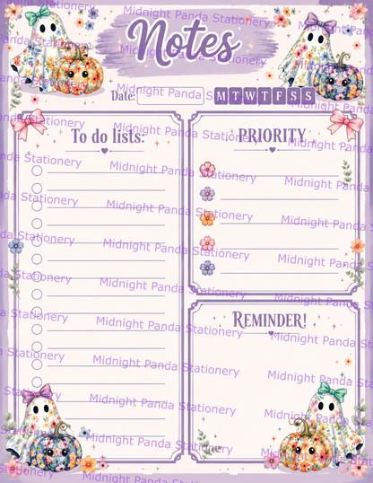 Floral Ghost Notes Notepad