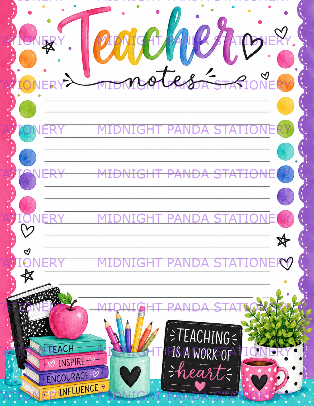 Colorful Teacher Notes Notepad
